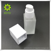 40ml quadratische bereifte kosmetische Glaspumpeflasche